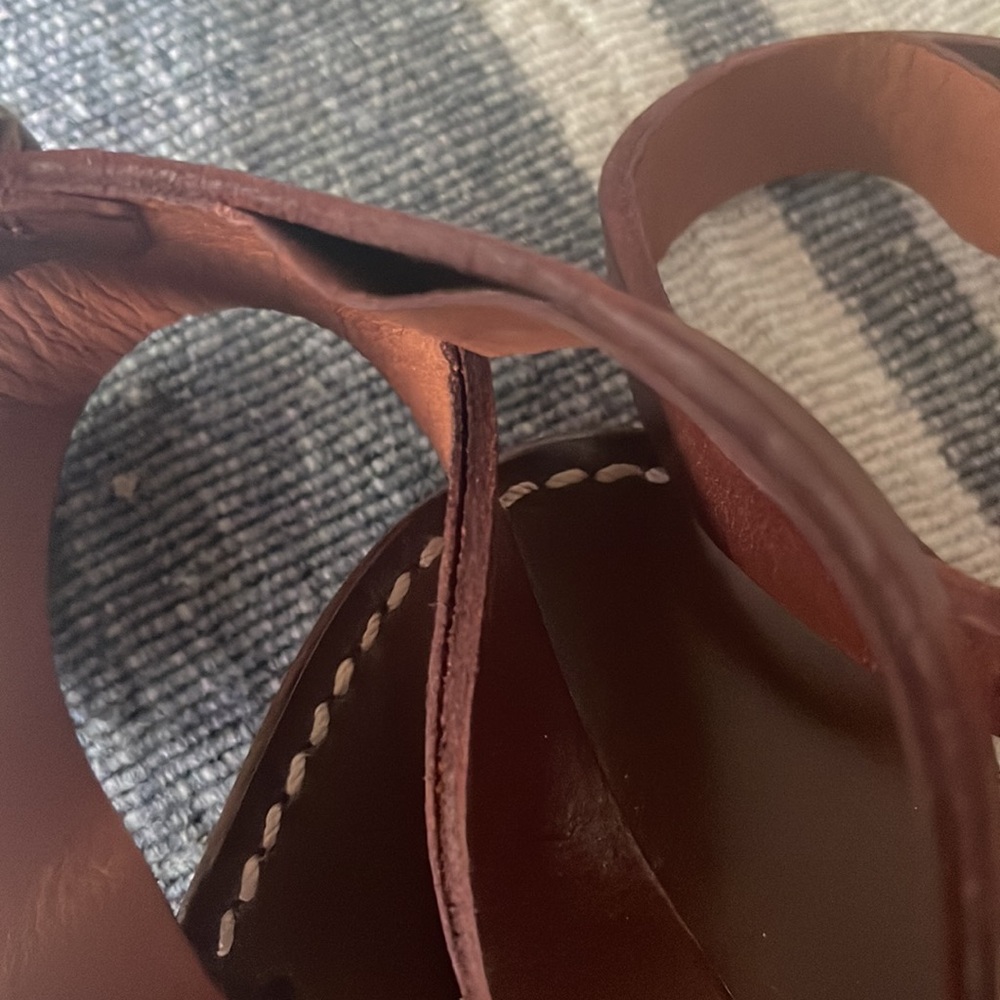 ISABEL MARANT Paris Merry Flat Brown Leather Sandals 41 10 (needs shoe glue) - Picture 6 of 7